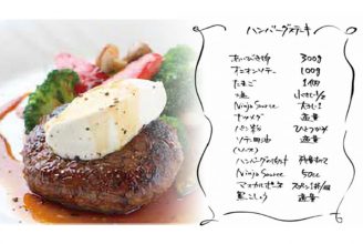 ニンジャソースを使ったハンバーグステーキ