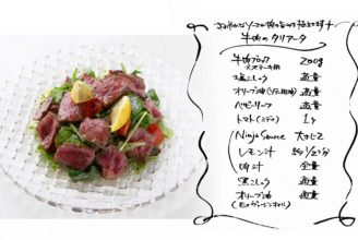 ニンジャソースでつくる牛肉のタリアータ